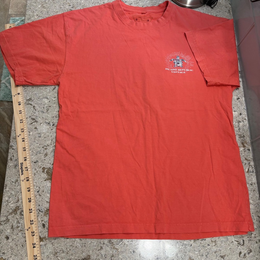 Island Republic Vintage Graphic Tee Turtle Short Sleeve Casual Coral M